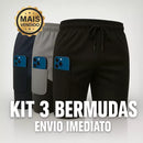 Kit 3 Shorts 2 em 1  Dry Masculino Corrida e Academia com Forro de Compressão