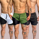 KIT 3 Shorts 2 em 1 Bermuda Compressão Masculino Dry Fit Elastano - Frete Grátis